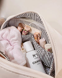 lacey quilted makeup bag