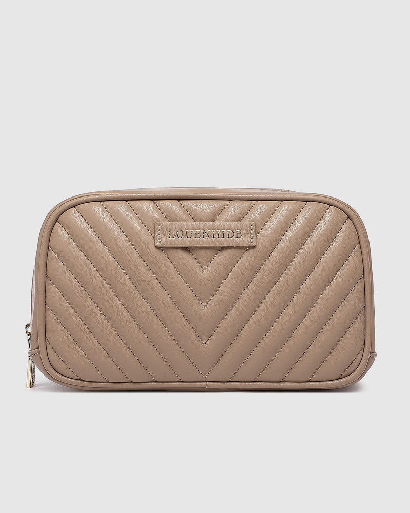 lacey quilted makeup bag