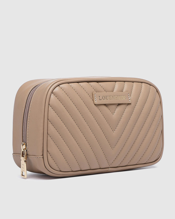 lacey quilted makeup bag