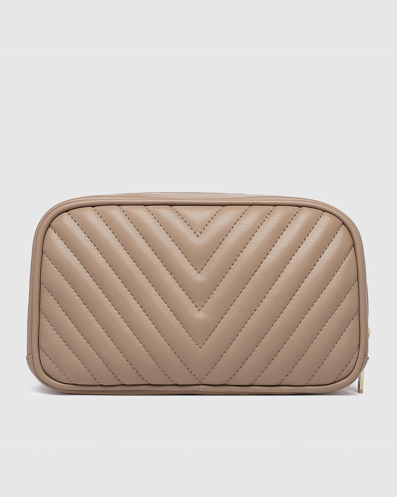 lacey quilted makeup bag