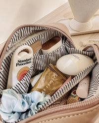 lacey quilted makeup bag