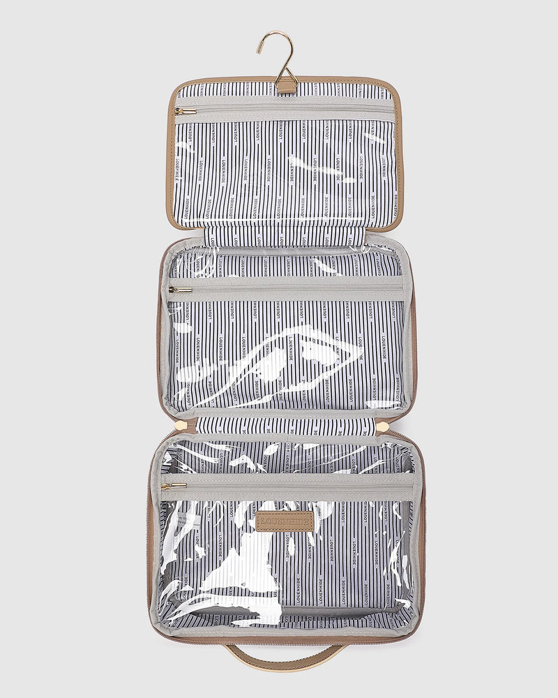 maggie quilted hanging toiletry case