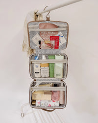 maggie quilted hanging toiletry case