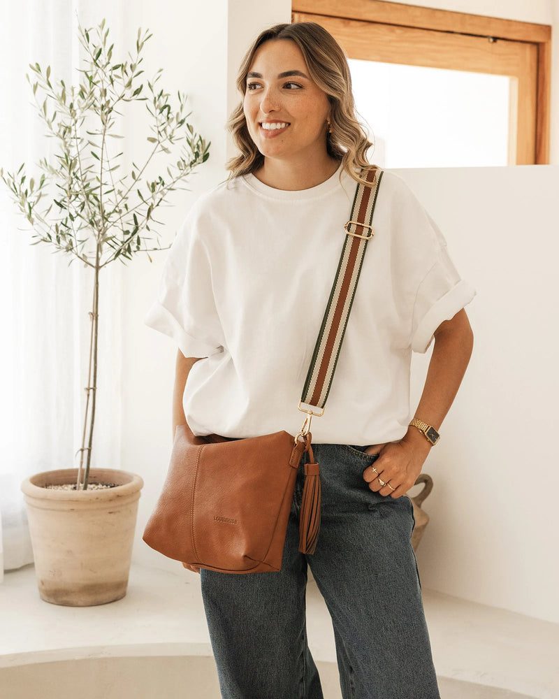 daisy stripe crossbody bag