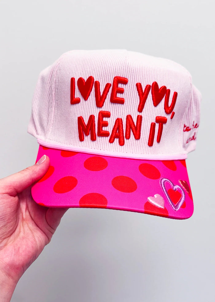 love you mean it corduroy trucker