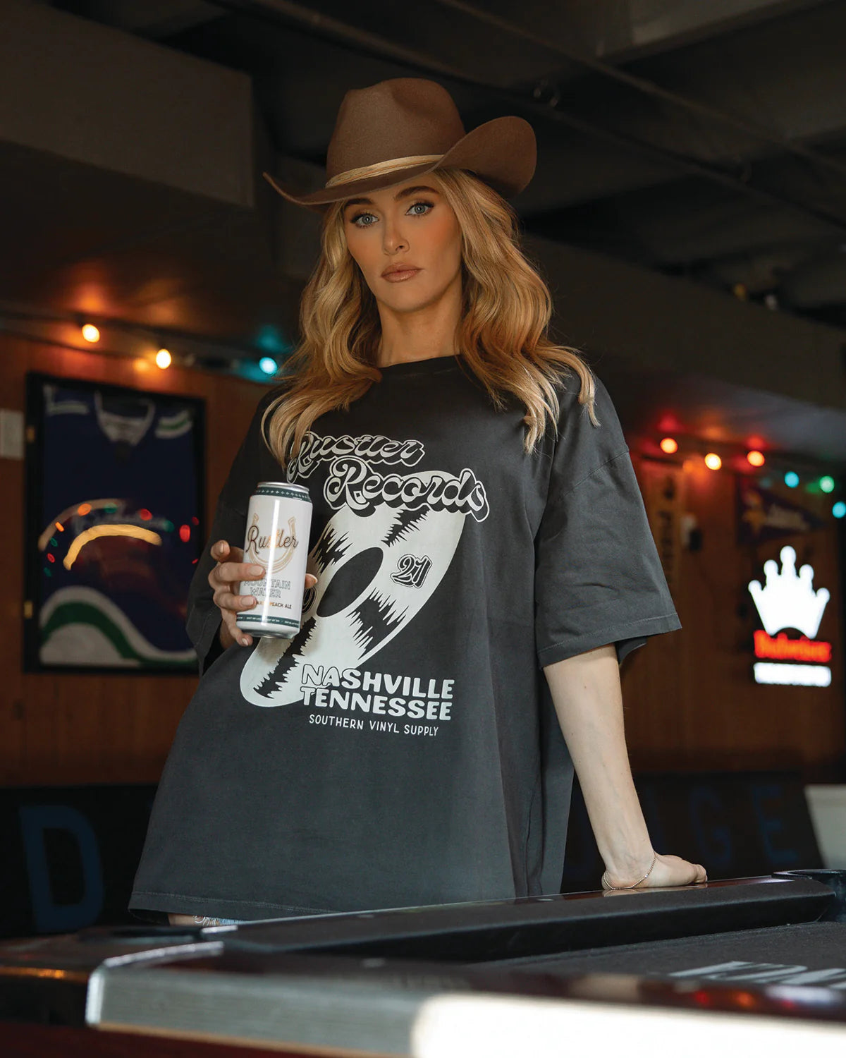 rustler records oversized tee