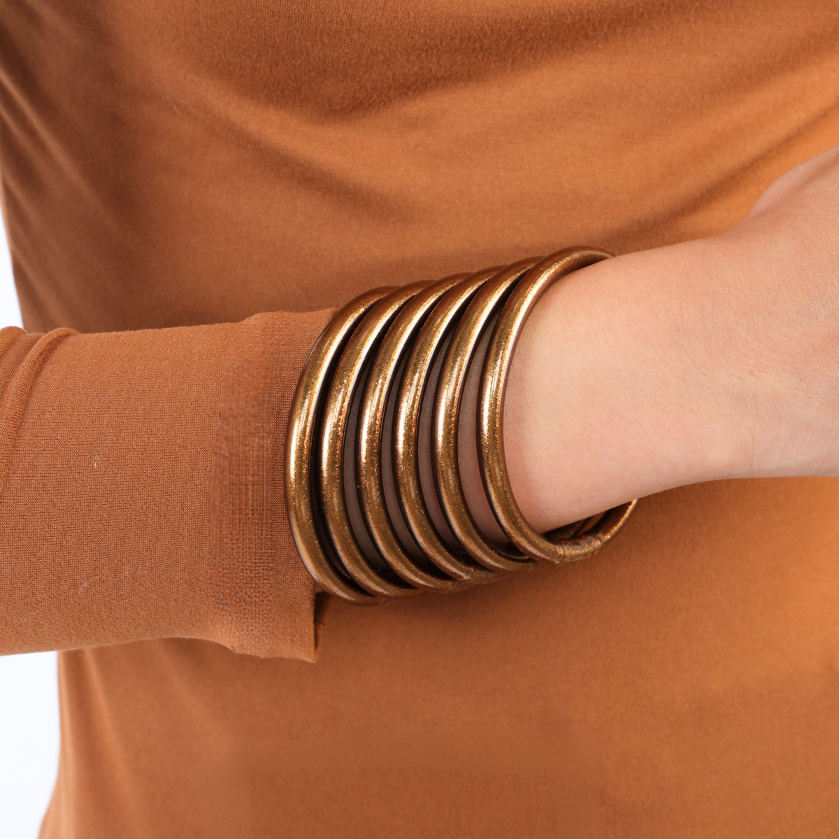 BuDhaGirl | saddle all weather bangles | set of 6