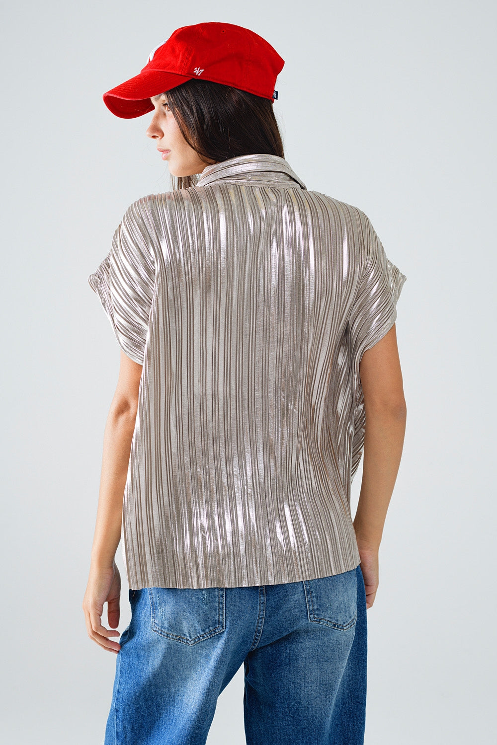 can you believe it metallic top