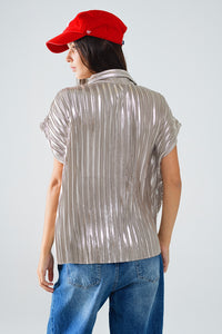 can you believe it metallic top