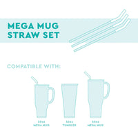 swig | Neon Lime/Orange/Berry Reusable Straw Set (40oz Mega Mug)
