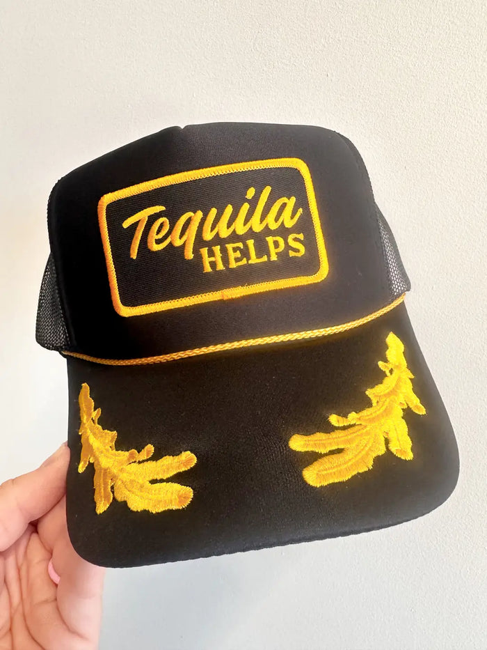 tequila helps patch trucker hat