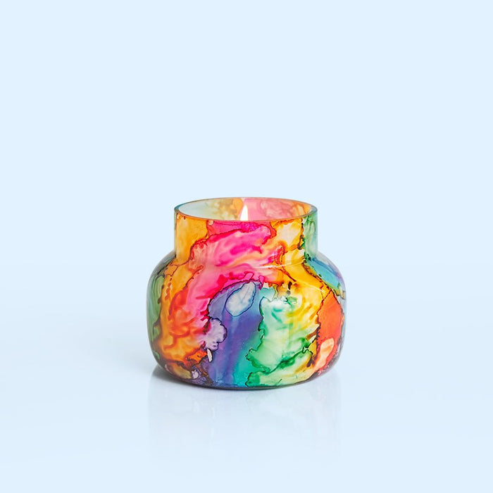 capri blue | volcano rainbow watercolor petite jar candle