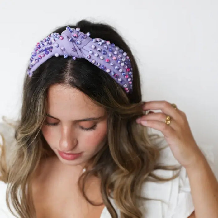 lilac bloom fire agate canvas headband