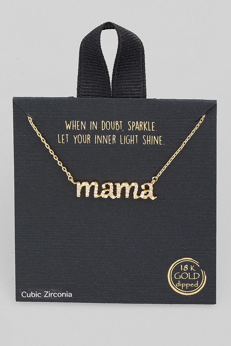 rhinestone mama necklace