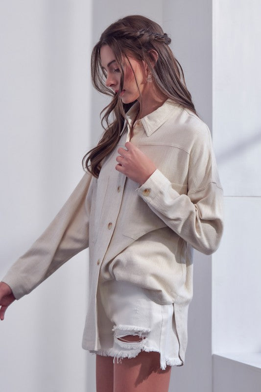 catching feelings linen blouse || FINAL SALE