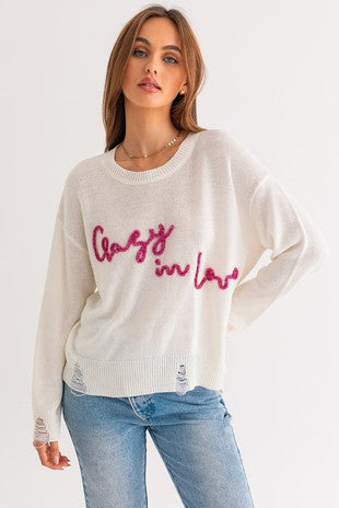 crazy in love tinsel sweater
