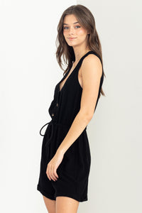 only yours button-front sleeveless romper