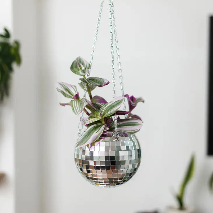 disco ball hanging planter