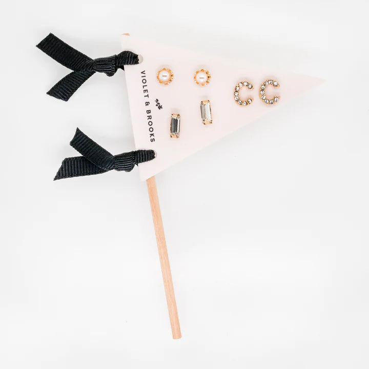 personalized pennant earring set