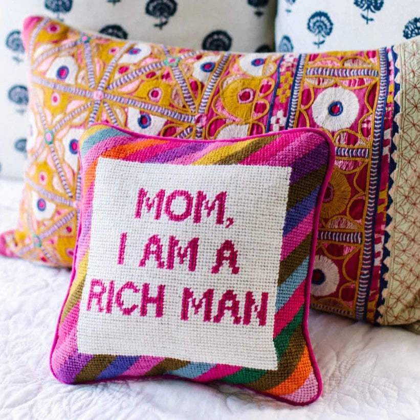 cher knows best needlepoint pillow