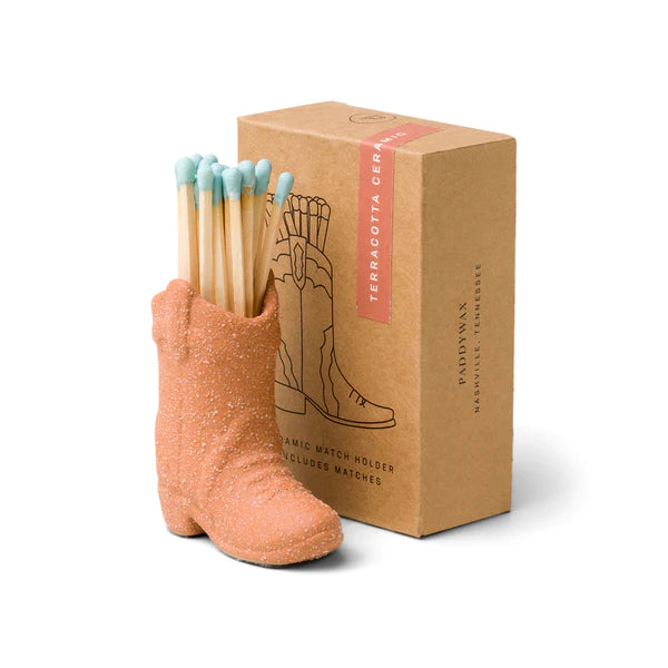 cowboy boot match holder | terracotta