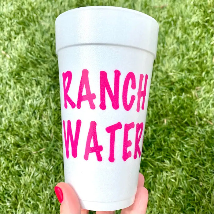 ranch water styrofoam cups