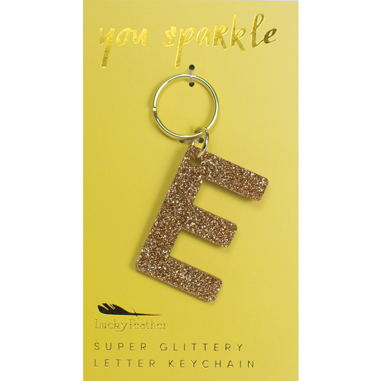 alphabet glitter keychain