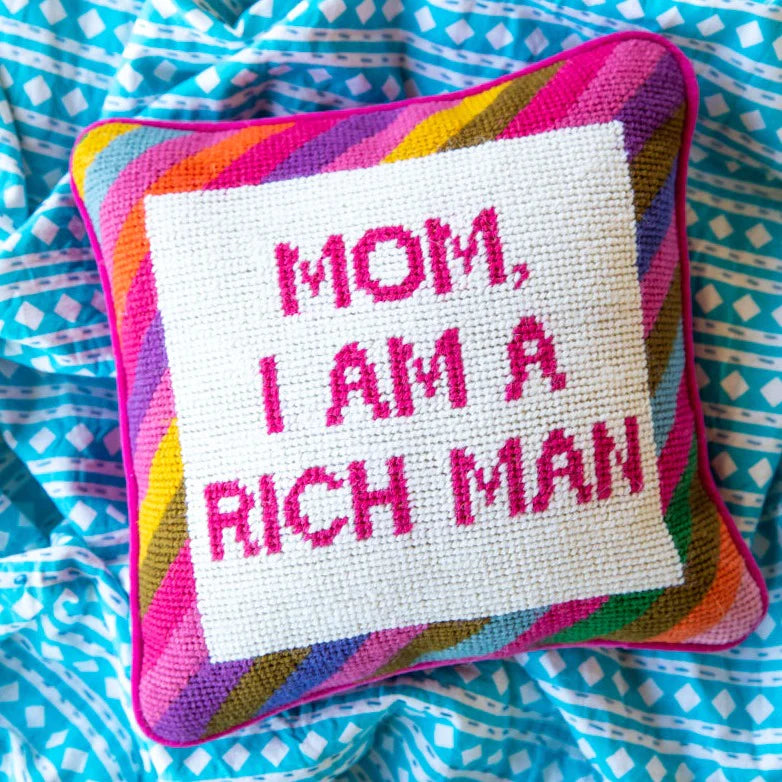 cher knows best needlepoint pillow
