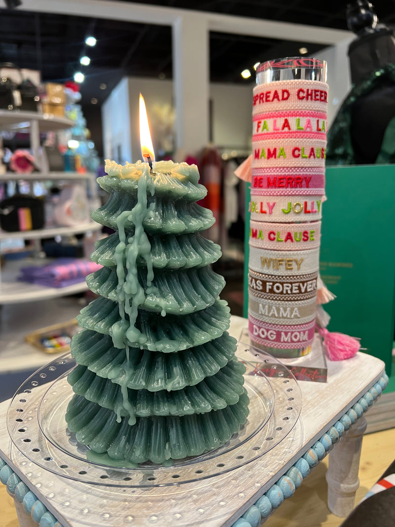 cypress fir tree totem candle