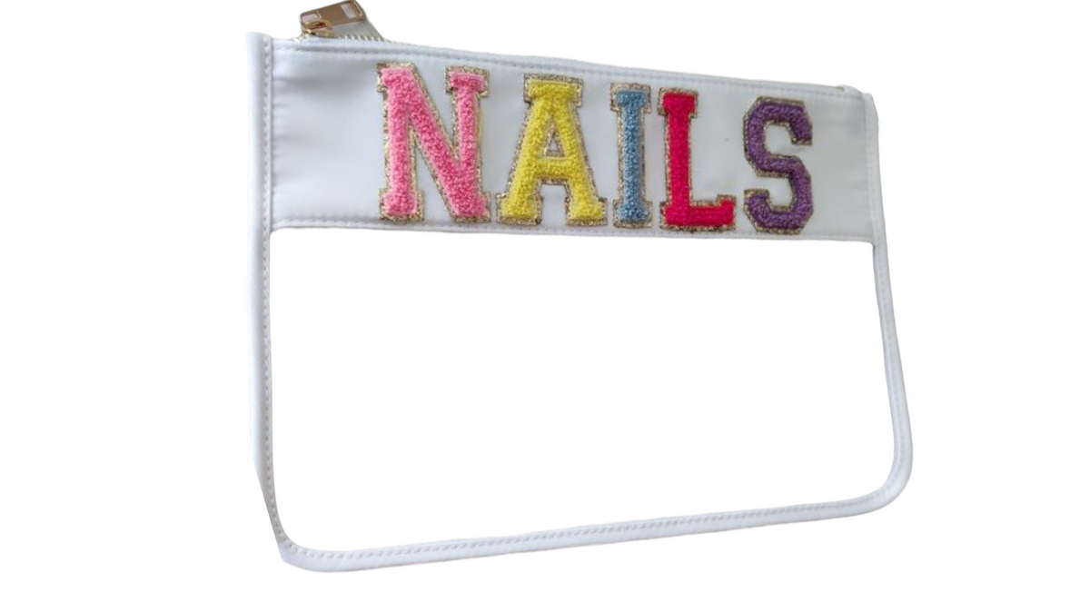 nails varsity letter pouch
