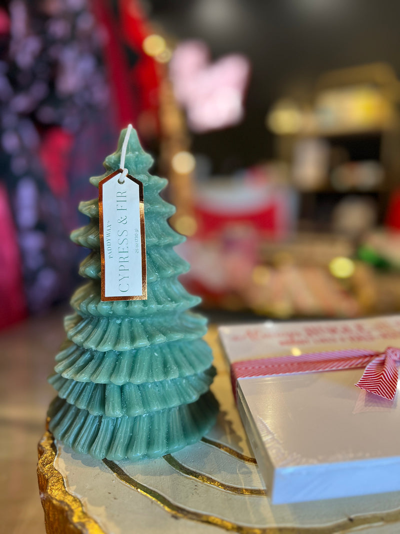 cypress fir tree totem candle