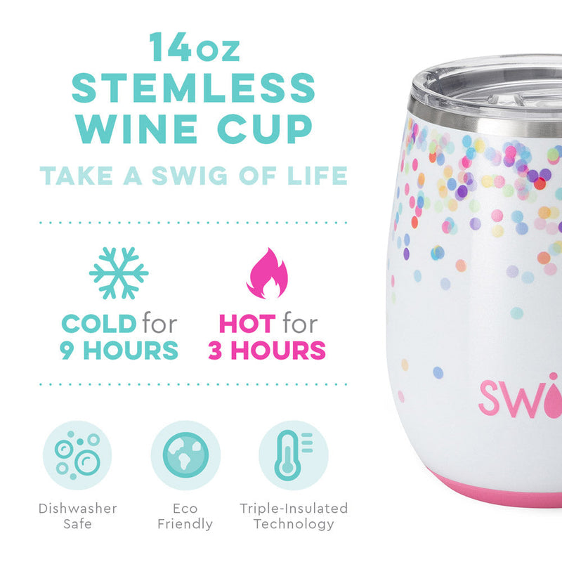 confetti stemless wine cup | 14oz